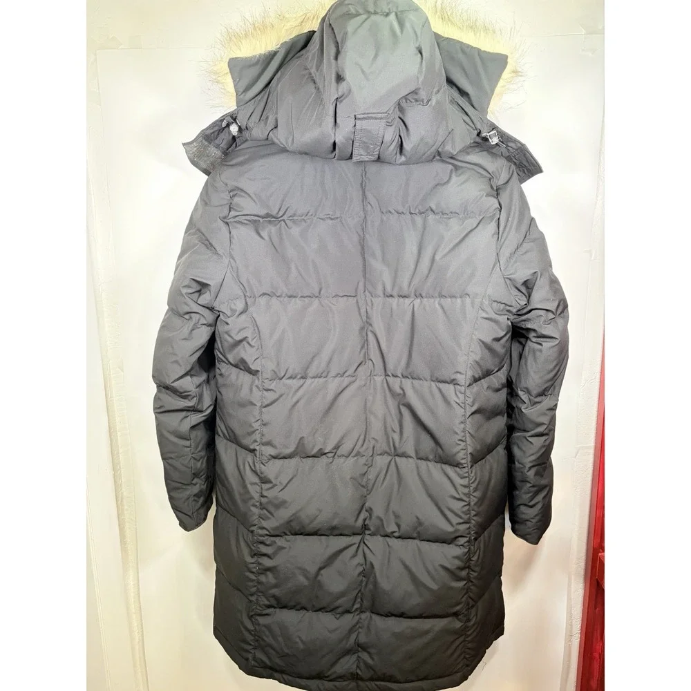 L.L. Bean Down Long Maxi Puffer‎ Coat Medium Petite Women's Faux Fur Hood Parka